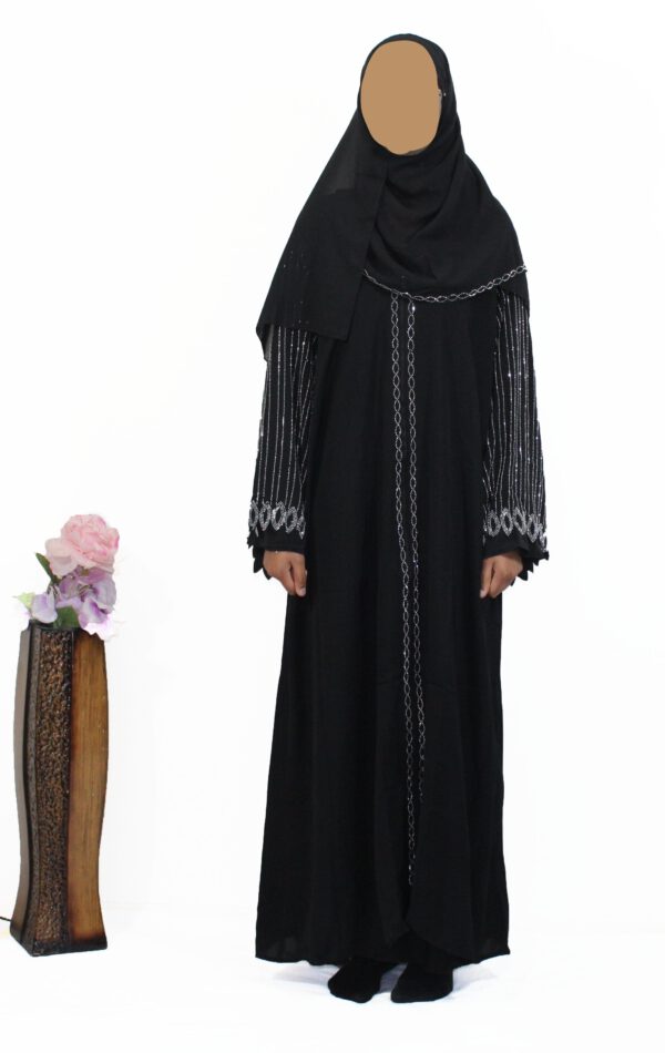 zip zilver abaya