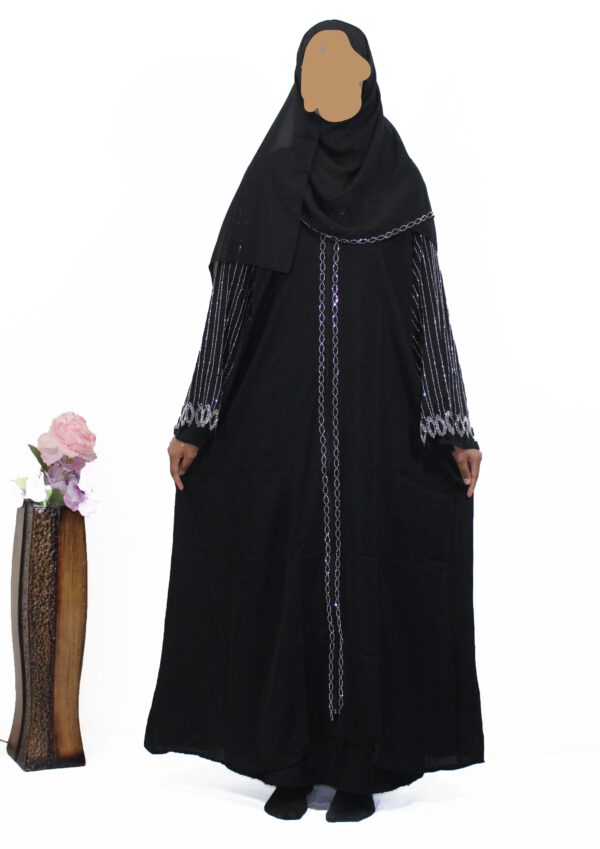 zip zilver abaya