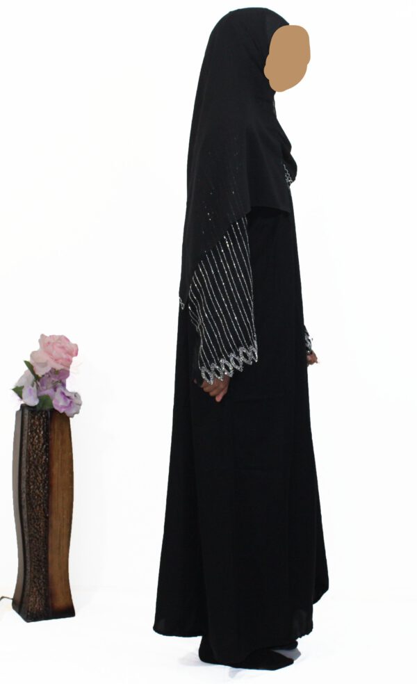 zip zilver abaya