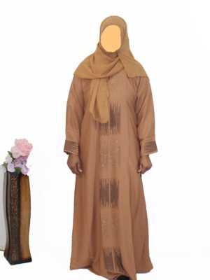 Lichtbruin dicht abaya