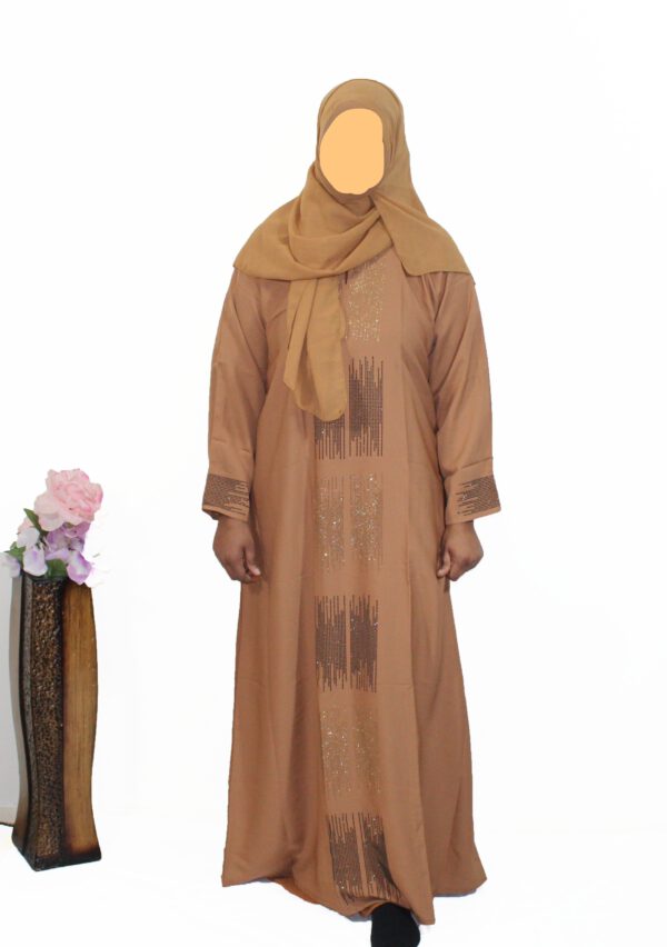 Lichtbruin dicht abaya