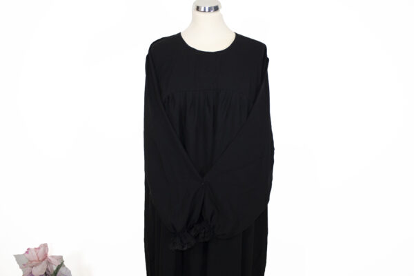 blauwe dubbel shaffon hijab met jurk