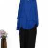 blauwe dubbel shaffon hijab met jurk