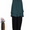 Groene dubbel shaffon hijab  met jurk