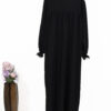 blauwe dubbel shaffon hijab met jurk