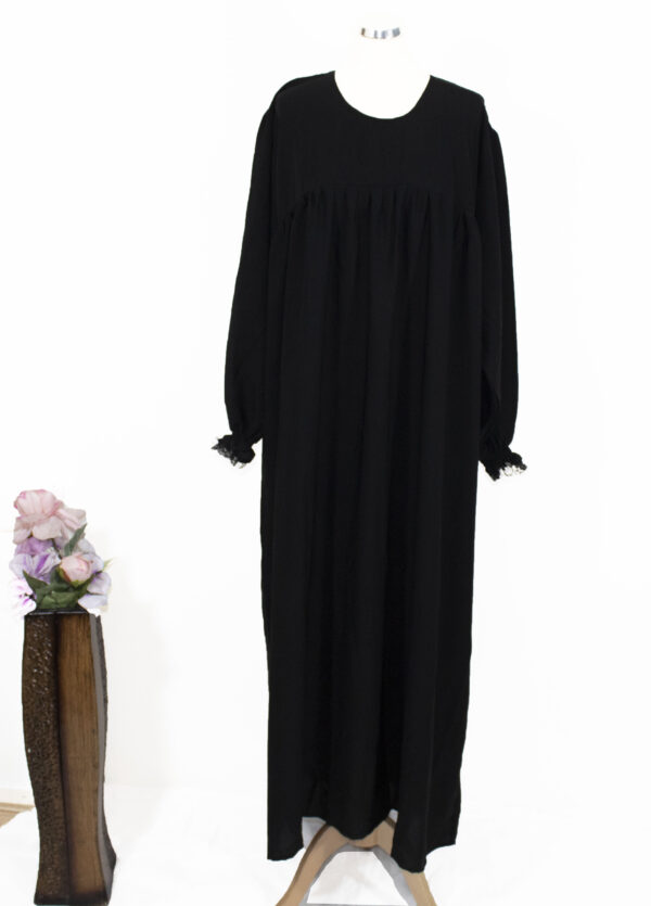 blauwe dubbel shaffon hijab met jurk