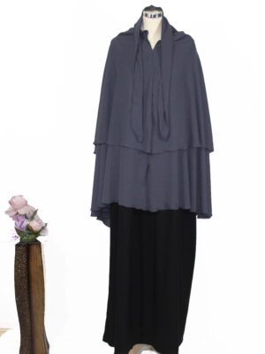 grijze dubbel shaffon hijab
