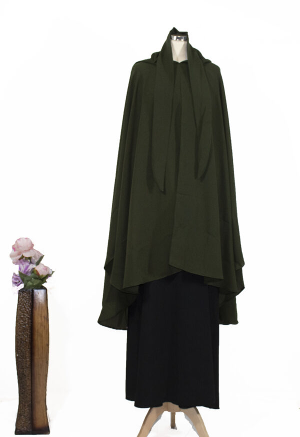 Olijfgroene hijab met jurk